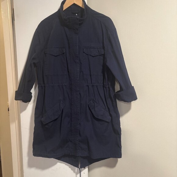 GAP NAVY LONG UTILITY FIELD JACKET WOMEN COAT SIZE Medium - Picture 11 of 16